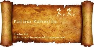 Kalina Kornélia névjegykártya
